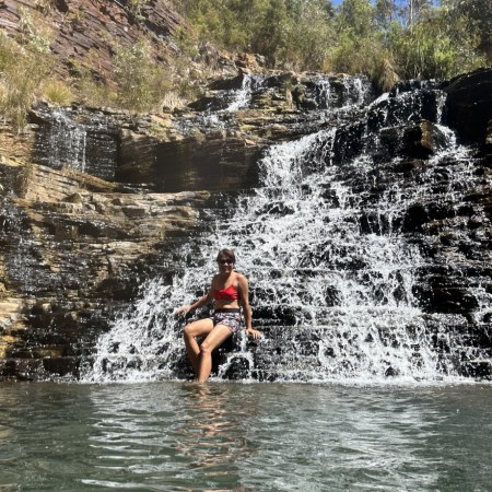 Mallie at Waterfall, Karijini National Park
